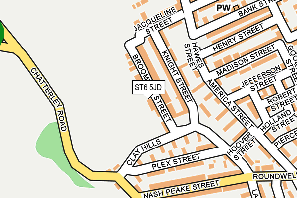 ST6 5JD map - OS OpenMap – Local (Ordnance Survey)