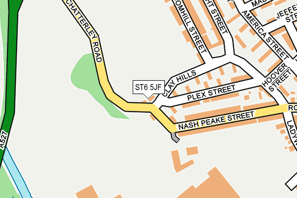 ST6 5JF map - OS OpenMap – Local (Ordnance Survey)