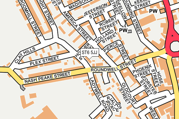 ST6 5JJ map - OS OpenMap – Local (Ordnance Survey)
