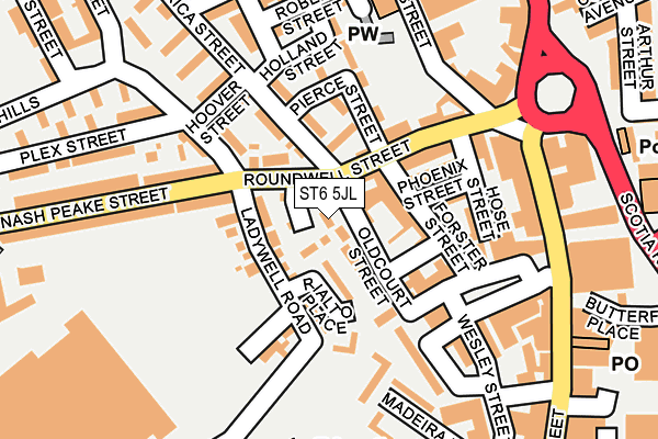 ST6 5JL map - OS OpenMap – Local (Ordnance Survey)