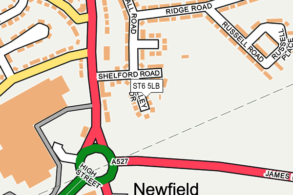 ST6 5LB map - OS OpenMap – Local (Ordnance Survey)