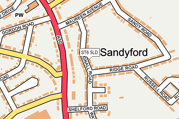 ST6 5LD map - OS OpenMap – Local (Ordnance Survey)