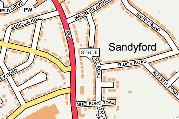 ST6 5LE map - OS OpenMap – Local (Ordnance Survey)