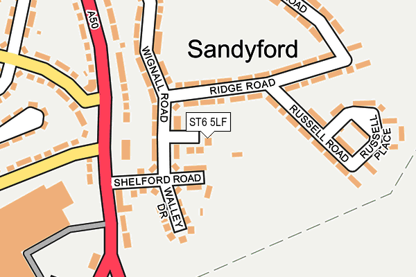 ST6 5LF map - OS OpenMap – Local (Ordnance Survey)