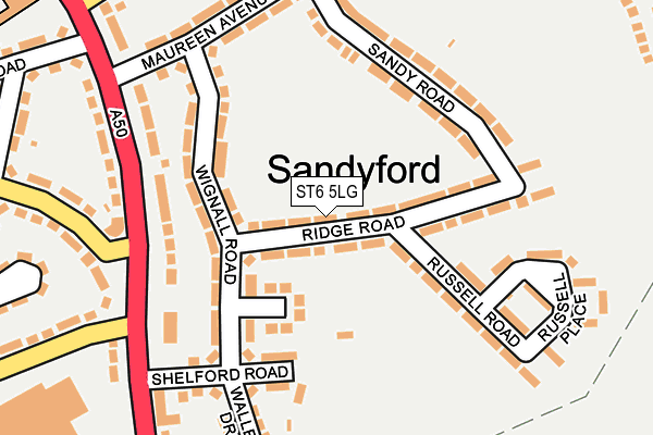 ST6 5LG map - OS OpenMap – Local (Ordnance Survey)