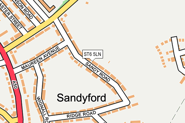 ST6 5LN map - OS OpenMap – Local (Ordnance Survey)