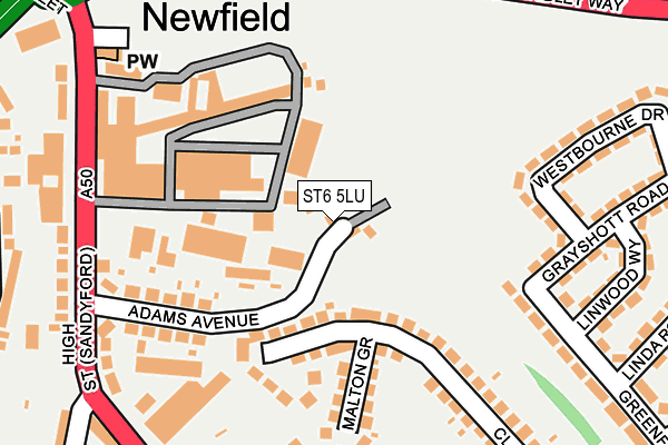 ST6 5LU map - OS OpenMap – Local (Ordnance Survey)