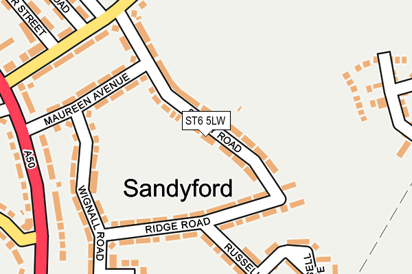 ST6 5LW map - OS OpenMap – Local (Ordnance Survey)