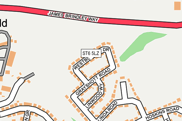 ST6 5LZ map - OS OpenMap – Local (Ordnance Survey)
