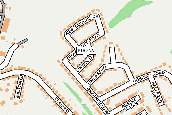 ST6 5NA map - OS OpenMap – Local (Ordnance Survey)