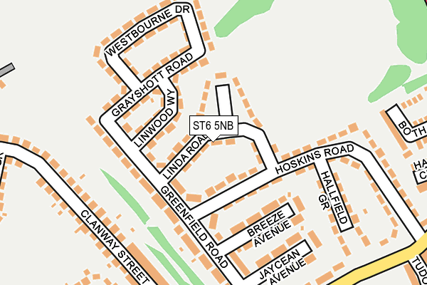 ST6 5NB map - OS OpenMap – Local (Ordnance Survey)