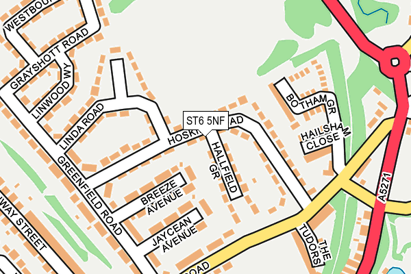 ST6 5NF map - OS OpenMap – Local (Ordnance Survey)
