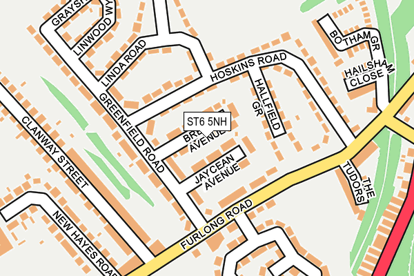 ST6 5NH map - OS OpenMap – Local (Ordnance Survey)