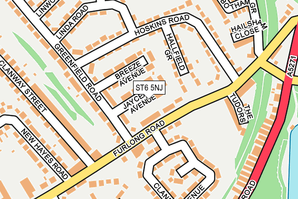 ST6 5NJ map - OS OpenMap – Local (Ordnance Survey)