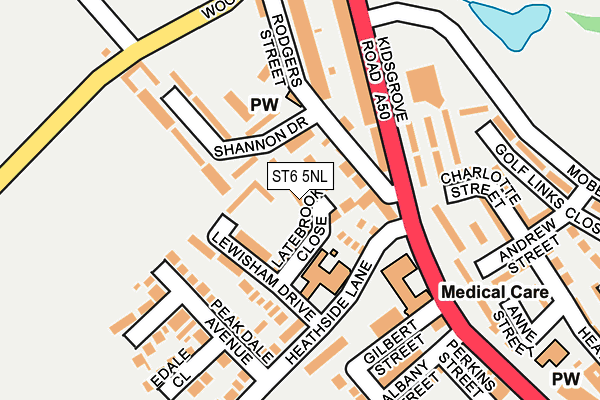 ST6 5NL map - OS OpenMap – Local (Ordnance Survey)