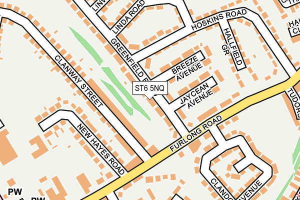 ST6 5NQ map - OS OpenMap – Local (Ordnance Survey)