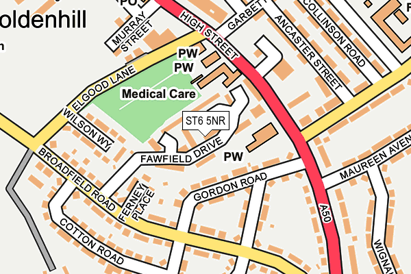 ST6 5NR map - OS OpenMap – Local (Ordnance Survey)