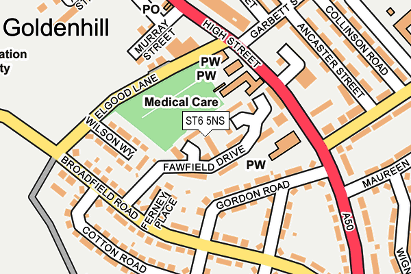 ST6 5NS map - OS OpenMap – Local (Ordnance Survey)