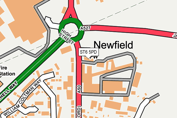 ST6 5PD map - OS OpenMap – Local (Ordnance Survey)