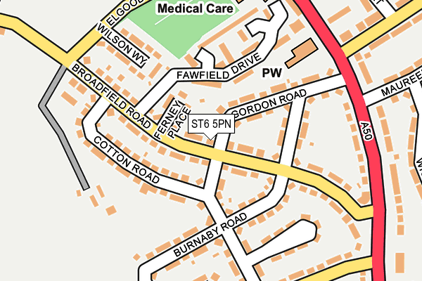 ST6 5PN map - OS OpenMap – Local (Ordnance Survey)