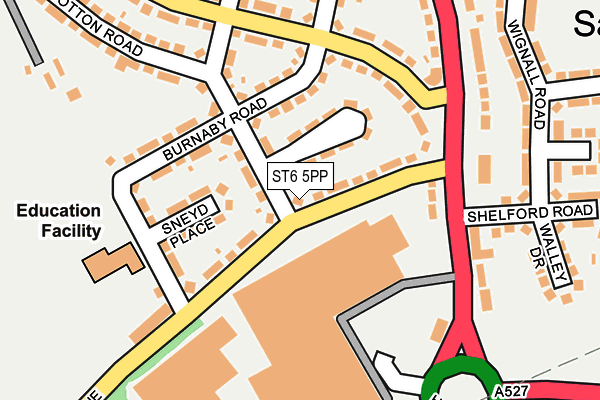 ST6 5PP map - OS OpenMap – Local (Ordnance Survey)