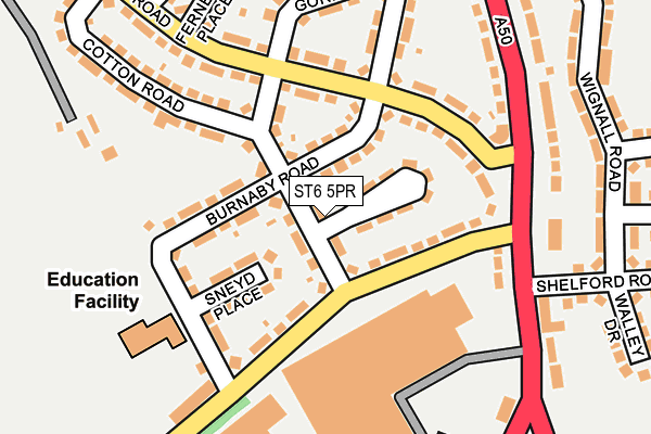 ST6 5PR map - OS OpenMap – Local (Ordnance Survey)