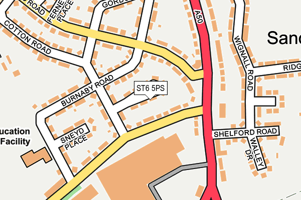 ST6 5PS map - OS OpenMap – Local (Ordnance Survey)