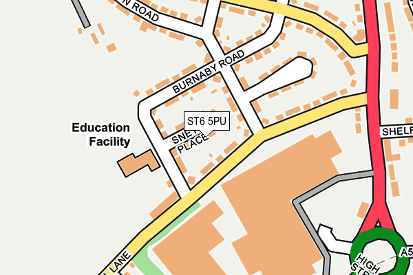 ST6 5PU map - OS OpenMap – Local (Ordnance Survey)