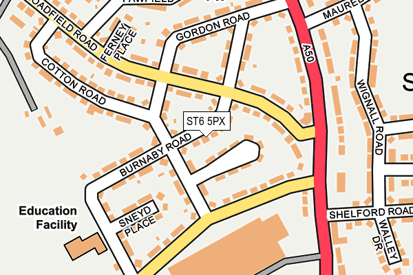 ST6 5PX map - OS OpenMap – Local (Ordnance Survey)