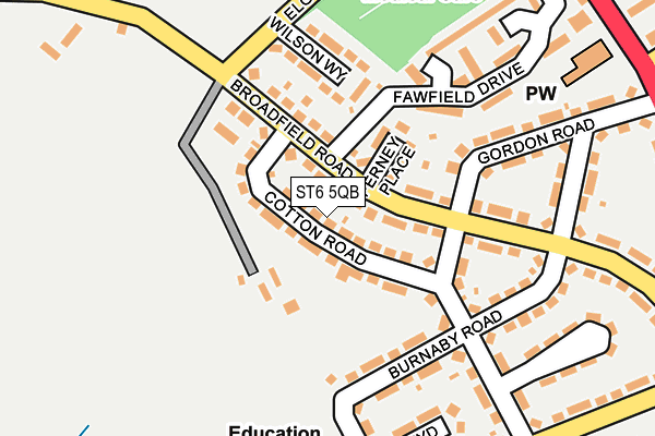 ST6 5QB map - OS OpenMap – Local (Ordnance Survey)