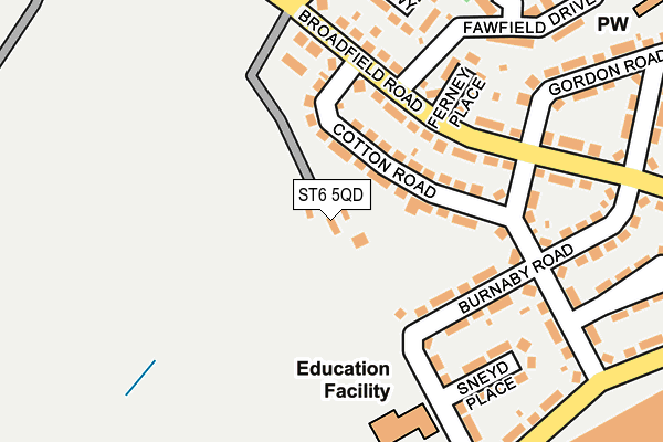 ST6 5QD map - OS OpenMap – Local (Ordnance Survey)