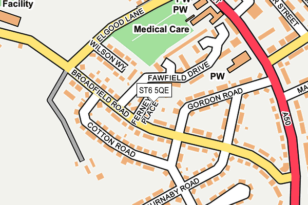 ST6 5QE map - OS OpenMap – Local (Ordnance Survey)