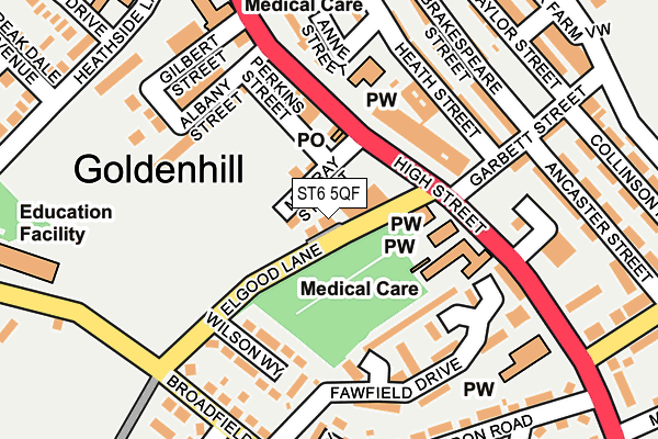 ST6 5QF map - OS OpenMap – Local (Ordnance Survey)