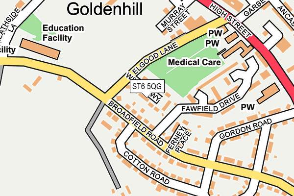 ST6 5QG map - OS OpenMap – Local (Ordnance Survey)