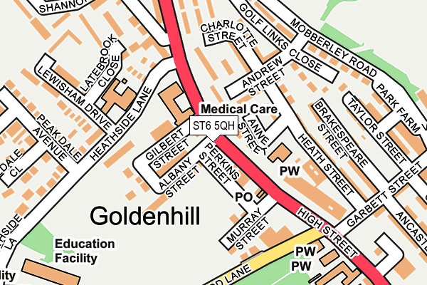 ST6 5QH map - OS OpenMap – Local (Ordnance Survey)