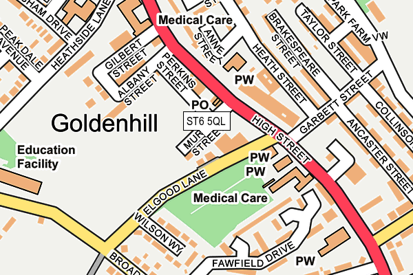 ST6 5QL map - OS OpenMap – Local (Ordnance Survey)