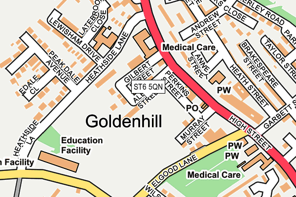 ST6 5QN map - OS OpenMap – Local (Ordnance Survey)