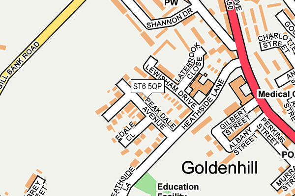 ST6 5QP map - OS OpenMap – Local (Ordnance Survey)