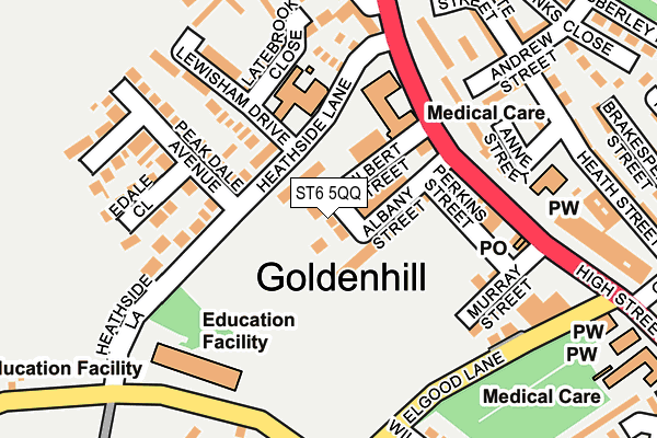 ST6 5QQ map - OS OpenMap – Local (Ordnance Survey)