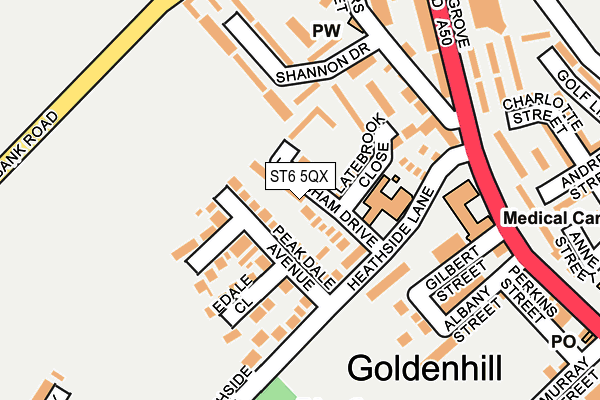 ST6 5QX map - OS OpenMap – Local (Ordnance Survey)