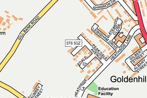 ST6 5QZ map - OS OpenMap – Local (Ordnance Survey)