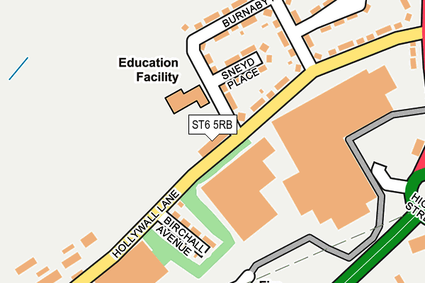 ST6 5RB map - OS OpenMap – Local (Ordnance Survey)