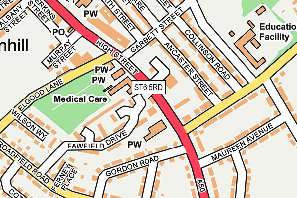 ST6 5RD map - OS OpenMap – Local (Ordnance Survey)