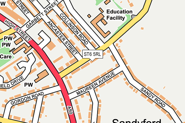 ST6 5RL map - OS OpenMap – Local (Ordnance Survey)