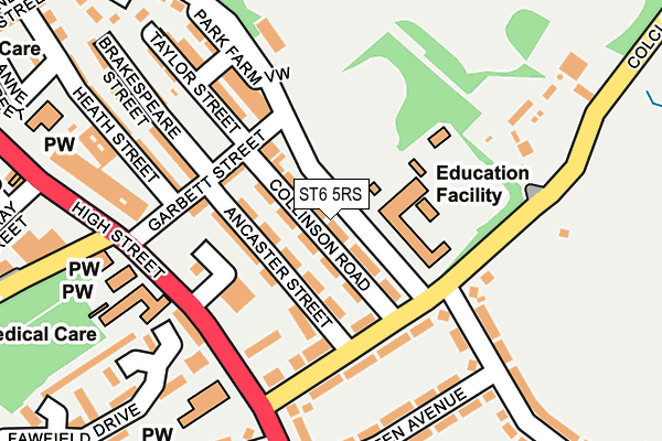 ST6 5RS map - OS OpenMap – Local (Ordnance Survey)