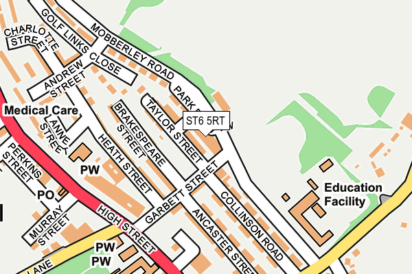 ST6 5RT map - OS OpenMap – Local (Ordnance Survey)