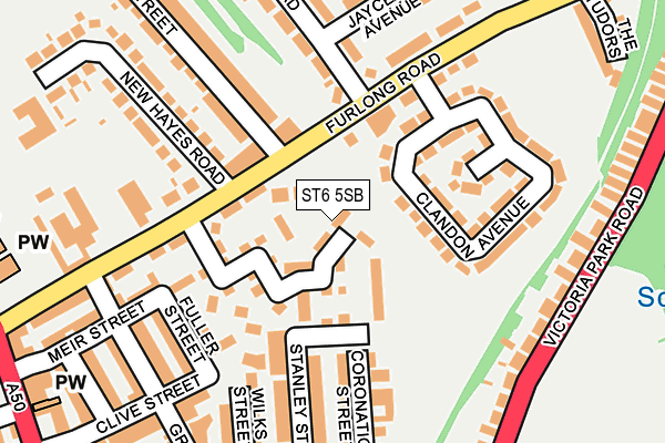 ST6 5SB map - OS OpenMap – Local (Ordnance Survey)