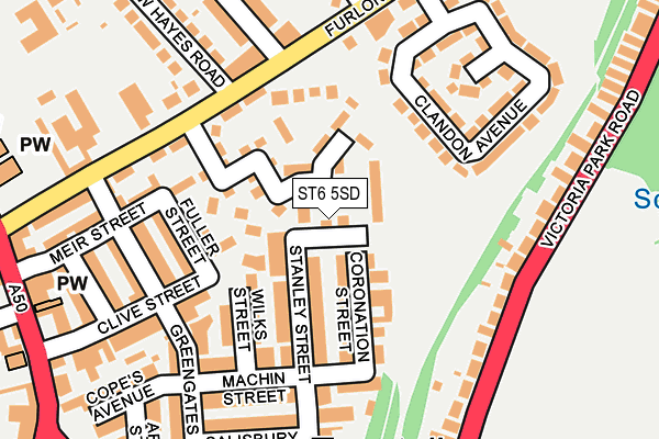 ST6 5SD map - OS OpenMap – Local (Ordnance Survey)