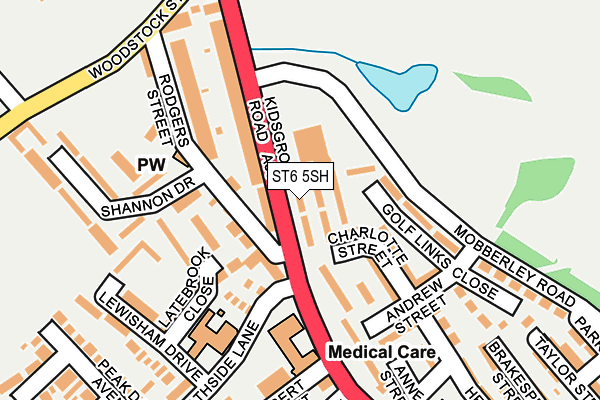 ST6 5SH map - OS OpenMap – Local (Ordnance Survey)