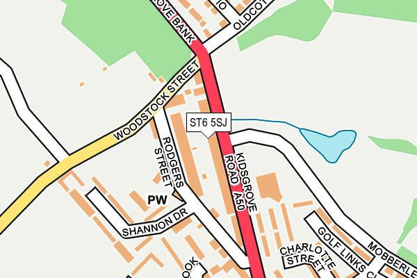 ST6 5SJ map - OS OpenMap – Local (Ordnance Survey)